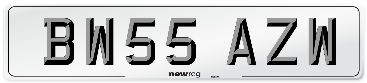BW55 AZW Number Plate from New Reg